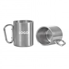 10oz Stainless Steel Double Wall Insulated Travel Mug with Carabiner Handle